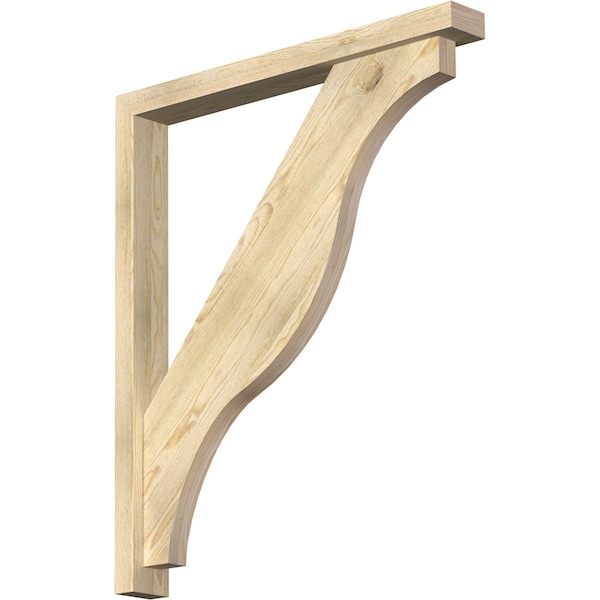 Ekena Millwork Funston Block Rough Sawn Bracket w/ Offset Brace, Douglas Fir, 4"W x 34"D x 40"H BKT0402X34X40FST05RDF - main